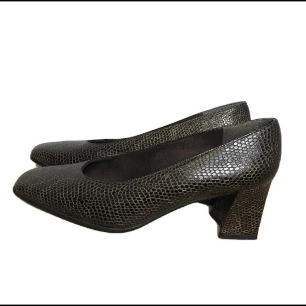 Stuart Weitzman Brown Python Embossed Snakeskin P… - image 1